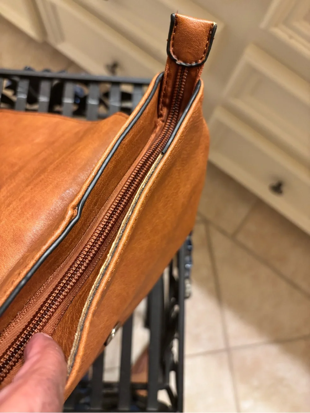 Sole Society Cognac Leather Backpack Tote
